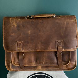 Montana Hudson Brady Leather Messenger Bag 