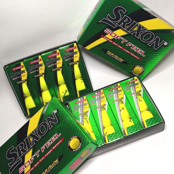 2 Boxes Of Brand New  Srixon Soft Feel - Tour Yellow -Golf Balls  (Dozen Per Box)