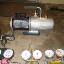 BULLET 2 STAGE VACUUM PUMP WITH GAGES $100