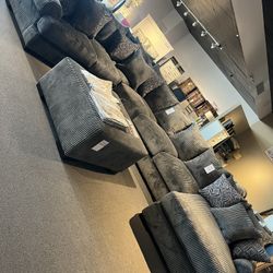 Grey 4PC Chaise Sectional Couch