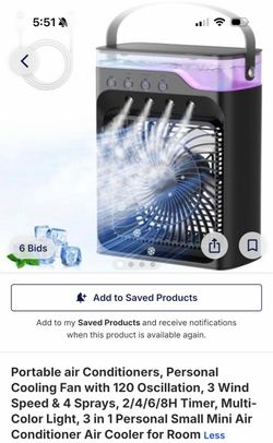 Portable Personal Mini Air Cooler Fan