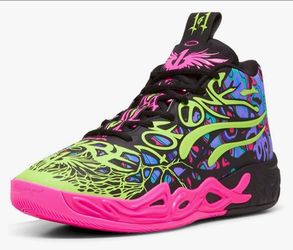 [[NO 📦BOX]]  (SIZE 10.5 )PUMA Mens X Lamelo Ball Mb.04 Heem Basketball Sneakers Shoes - Green, Pink
 (($90 obo))