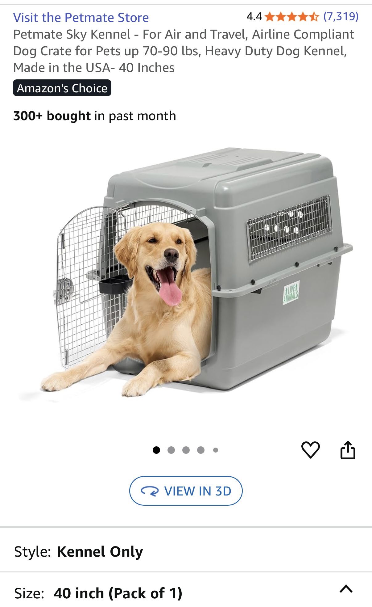 40” Petmate Sky Kennel