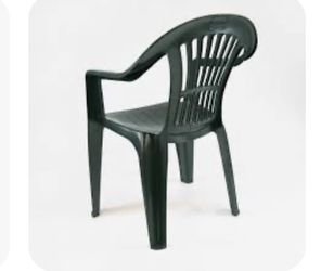 4 Green Plastic Chairs Sturdy  $5 Each Chair 