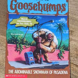 Vintage Rl Stine, Goosebumps The Abominable Snowman Of Pasadena 1995 Book 