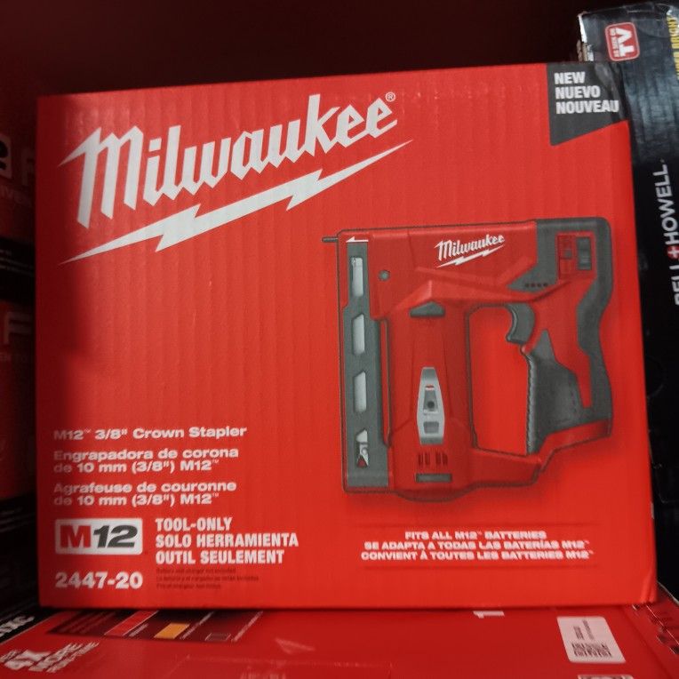 Milwaukee New 3/8" Crown Stapler M12