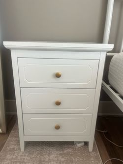 White Night Stand Drawers Cabinets