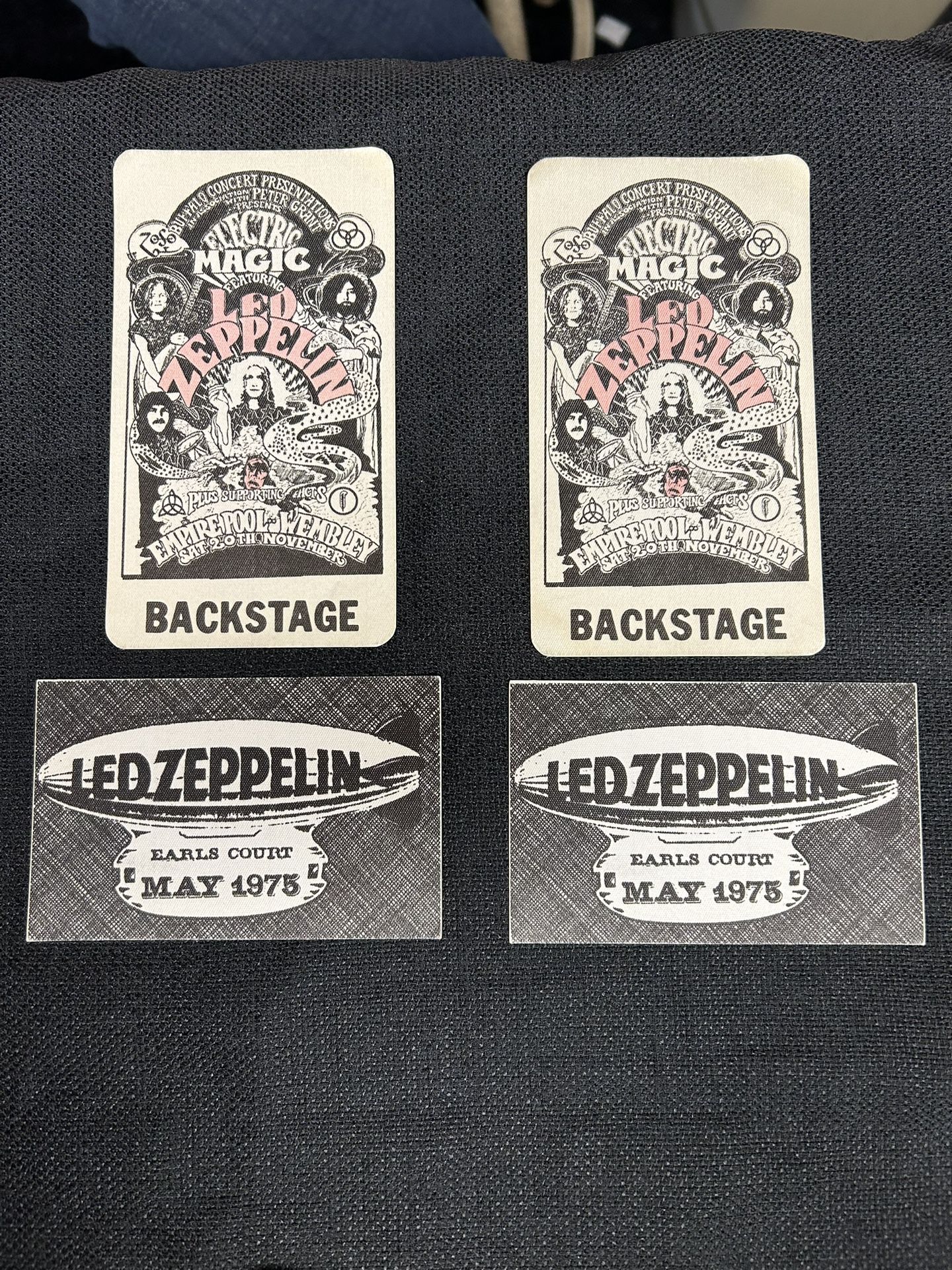 Vintage Led Zeppelin Back Stage Passes/Set Of 2/3 Sets Available
