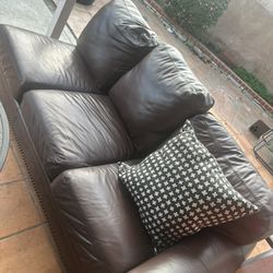 Brown Leather Sofa