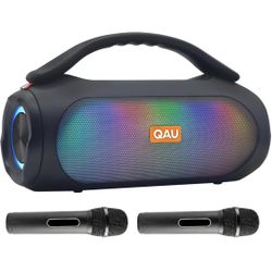 Portable Wireless Speaker 40W RMS / 125W Peak RGB + 2 Mics – New