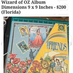 New Handmade Wonderful Wizard of OZ Album Dimensions 9 x 9 Inches