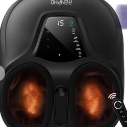 RENPHO Shiatsu Foot Massager With Heat, Compact Foot Massager Machine With Remote, Deep Kneading, Squeezing, Auto-Off Timers, Relives Tired Muscles An