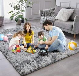 Large Gray Shag Area Rug