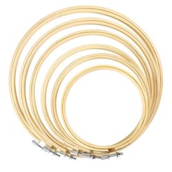 6 Pieces Embroidery Hoop Set Circle Cross Stitch &  Punch Needle Kit