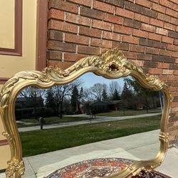 Very  Gorgeous Wood  Antique Mirror