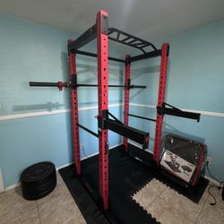 squat rack with weights