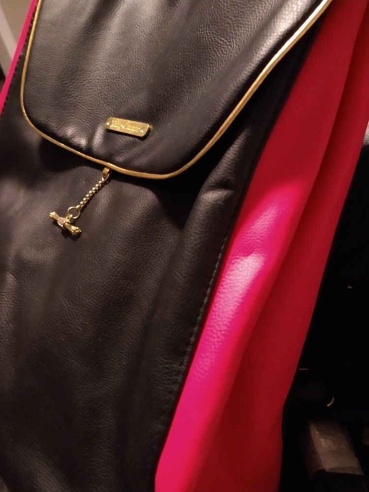 Brand New Juicy Couture Hot Pink And Black Backpack