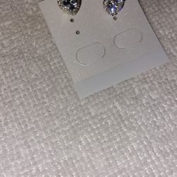 Sterling Silver Heart-shaped Australian Crystal Earrings
