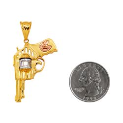 14K Gold Revolver Pendant