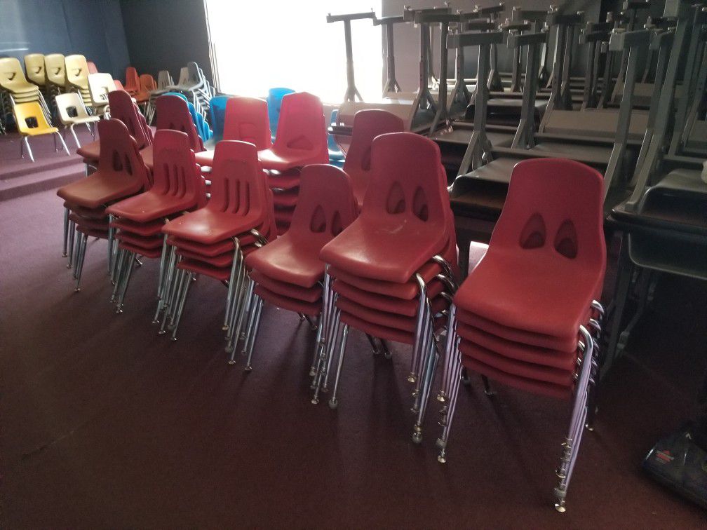 Red Stackable School Chairs