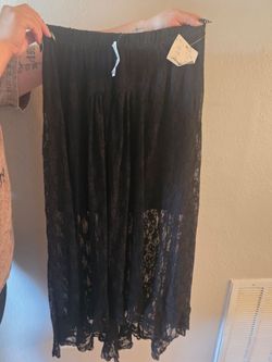 Black Lace Maxi Skirt with Tags