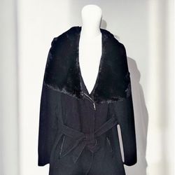 Size XL French Connection Women's Wool Coat - Black 