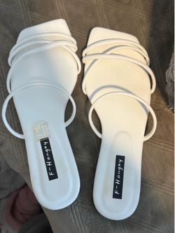 white sandals