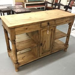 Rustic Pine Kitchen Island