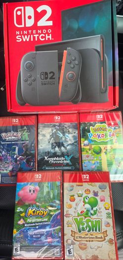 Nintendo Switch 2 bundle w/ 5 games All new Mario pokemon and more