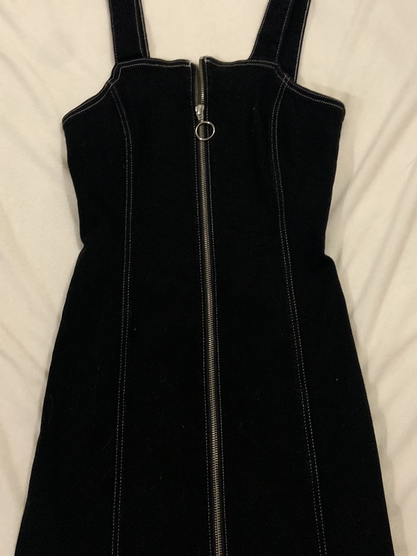 Zip Up Denim Dress