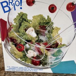 Glass Salad Bowl Set