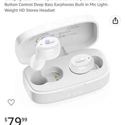 New Wireless Earbuds Mini Bluetooth Headphones with Charging Case 46H Playtime