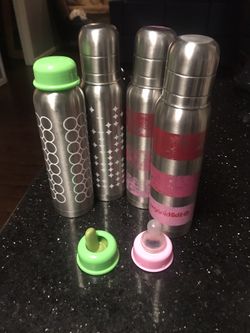 Organic kids stainless bottles with transitions sipping spout