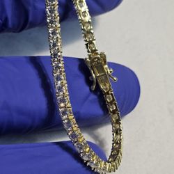 925 Sterling Silver Tennis Bracelet With Genuine Moissanite Rhodium Finish 7-8 Inch 2-3 MM 