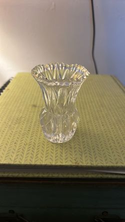 Small Clear Cut Glass Vase