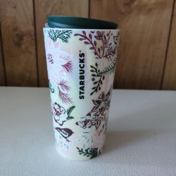 Starbucks 2022 "Enchanted Forest" holiday travel mug with lid
