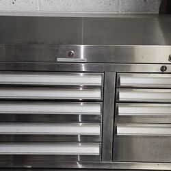 Kobalt 41-in W x 22.5-in H 9-Drawer Stainless Steel Tool Chest (Stainless Steel) Top Box