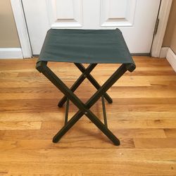 Vintage American Camper Camping Wood Folding Stool Chair