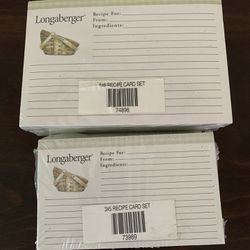 Longaberger Recipe Cards