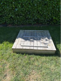 Wooden Kids sandbox with bench