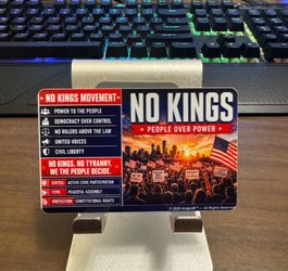 Custom No Kings Novelty PVC Card – Wallet Size Protest Keepsake
