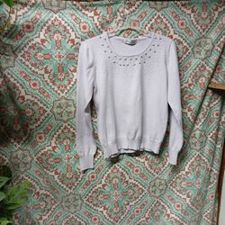 Yeamay Vogue Light Lavender Embellished Sweater, No Size Tags, Size S (?)