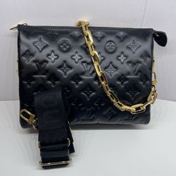 Louis Vuitton Coussin Shoulder Bag PM Black Leather
