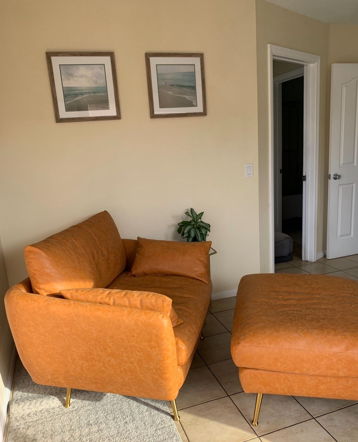 Albany Park - Park Armchair and Ottoman - Vegan Leather 