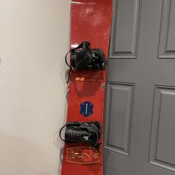 K2 Fatbob Snowboard 158cm with K2 Clicker Step-In Bindings
