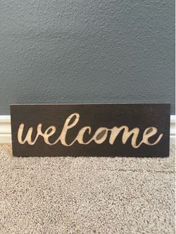 Wooden “Welcome” Sign