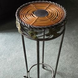 Metal And Rattan Tall Stand. Holmdel Nj