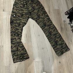 Mens Flared Camo Jeans