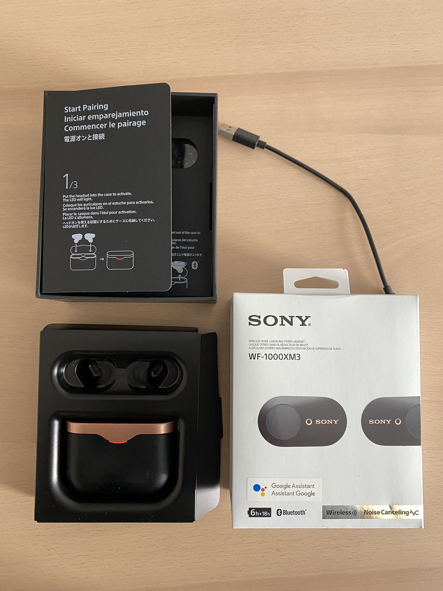 Sony WF-1000XM3 Wireless Noise Cancelling Stereo Headphones Earbuds - Black