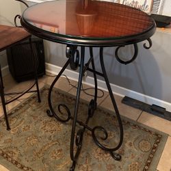 Wooden high Top Breakfast Table And 2 Chairs 